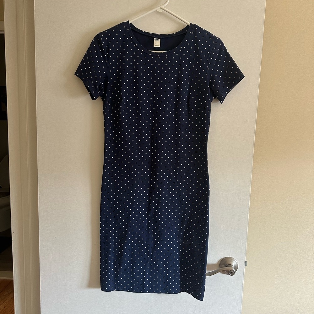 Navy Polka Dot Dress